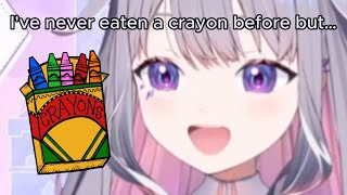 Biboo is curious about how crayons taste 【Koseki Bijou | Hololive Advent】