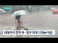 날씨 내일까지 전국 비…중부지방 최대 120㎜ 이상 jtbc news