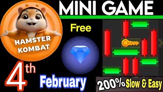 4 February 💎🔑🐹 Puzzle Trick: P2E Hamster Kombat key MiniGame Solved, slow step by step! 🎮