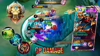 WTF DAMAGE!! TOP GLOBAL 1 ALPHA BEST BUILD ALPHA EMBLEM ALPHA 2025!! MLBB ALPHA