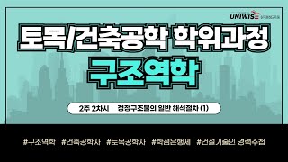 구조역학 2-2ㅣ정정구조물의 해석절차ㅣ건축공학사 토목공학사, 유니와이즈 온라인 학점은행제!