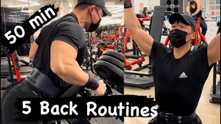 [Vlog #15] 5 가지로 끝내는 등운동 루틴ㅣ등ㅣworkout vlogㅣ5 back routines