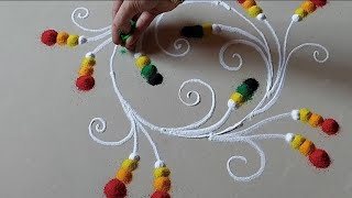 नेहमीपेक्षा वेगळे आणि सुंदर सोपे डिझाईन Beautiful rangoli design.