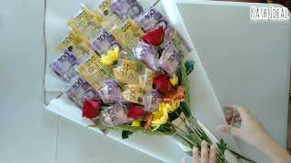 Money Bouquet w/ Fresh Flowers