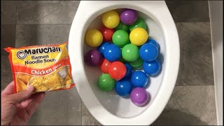 Will it Flush? - Plastic Balls and Ramen Noodles