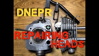 Dnepr MT-11 Motorcycle. Cylinder Heads. New Guides, Valves, Springs.