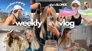 weekly vlog: let's start marathon training, facetime vibes, she's BLONDE (again)