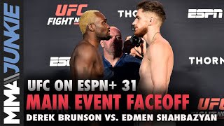 Derek Brunson vs. Edmen Shahbazyan faceoff | UFC on ESPN+ 31 staredown