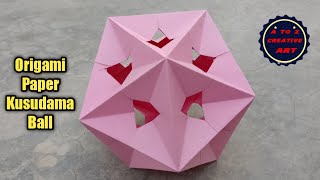 Kusudama Icosahedron | Origami Kusudama | Paper Craft Tutorial | DIY School Project Kusudama