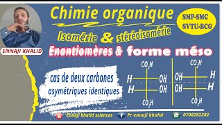 Enantiomères et forme méso cas de deux carbones asymétriques identiques