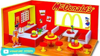 How to Make a Miniature McDonald's Shop From Cardboard | DIY - Miniature Design #24