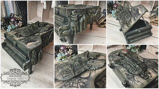 Decoupage & Steampunk Piano Shaped Jewellery Box Tutorial