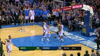 Bucks' Giannis Antetokounmpo Appears to Step Out of Bounds During Game-Winning Dunk vs. Thunder