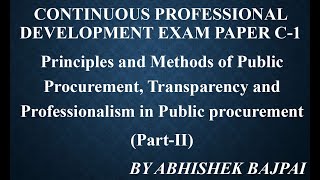 CPD EXAM C1 PUBLIC PROCUREMENT PART II