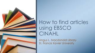 How to Find Articles Using EBSCO CINAHL