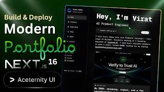 Build a Modern Developer Portfolio Website Using Next.js 16 | Dashboard UI, Animations & EmailJS