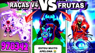 TESTEI AS FRUTAS E RAÇA V4 MAIS FORTES DO BLOX FRUITS QUE PRECISAM SER NERFADA