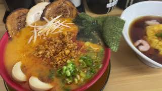 【星５つ】徳島県最強担々麺ラーメン食べてみた！(赤KAIDOラーメン＋天津飯セット)【麺屋KAIDO】