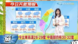 20170517中天新聞　【氣象】北部注意！今吹微弱東北風　整天仍有雨