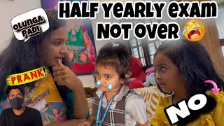 Half yearly முடிஞ்சும் Exam prank 🤯on Saanu!!Forcing her to study 📚#saanvikashree