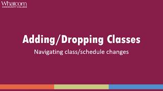 Add/Drop Classes at WCC