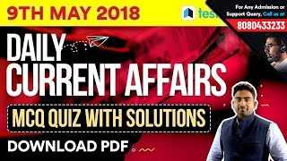 #8 : 9th May Current Affairs - Daily Current Affairs Quiz | SSC |  Banking |RRB