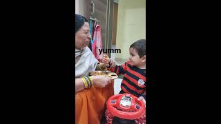 Agastya feeding grandma dinner | Yummy munga ❤️❤️