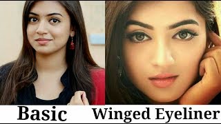 Nazriya Nazim inspired eyeliner - Basic \u0026 winged Eyeliner tutorial |2018|