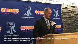 URI basketball Coach Dan Hurley leaves URI to coach at UConn