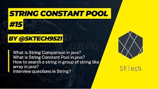 String constant pool | String comparison in java #15