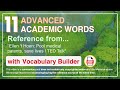 11 Advanced Academic Words Ref from 