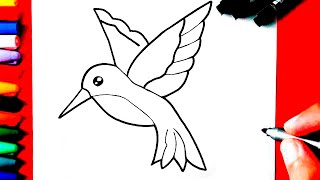 How to draw a Hummingbird | Hummingbird Easy Draw Tutorial