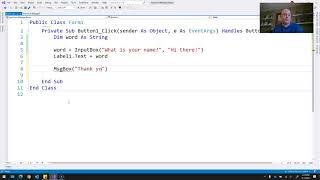 ICS Visual BASIC -- Input and Message Boxes