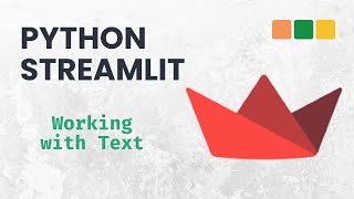 Streamlit with Python: How to Display Text in Streamlit