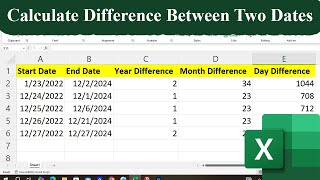 How to Calculate Difference Between Two Dates in Excel