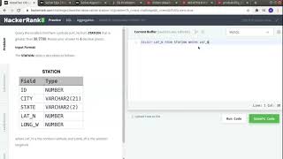 WEATHER OBSERVATION STATION 16 SQL HACKER RANK