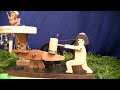 Ako-chan in the Japanese old tale: Automata: Wood Carving Doll:Child Play