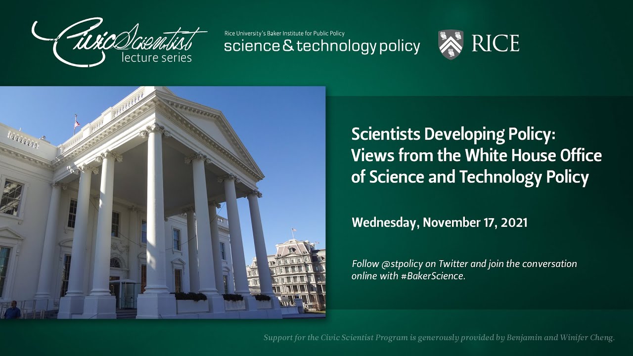 Scientists Developing Policy: Views From The White House Office Of ...