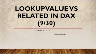 The Real Difference Between LOOKUPVALUE and RELATED in Power BI DAX | Explained in Telugu