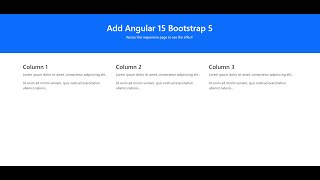 Add Bootstrap 5 in Angular 15 Working Video