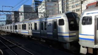 総武快速線　E217系　横須賀線直通快速(逗子)横須賀行き　千葉駅発車