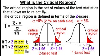 Statistics: Ch 9 Hypothesis Testing (8 of 35) What is the Critical Region?