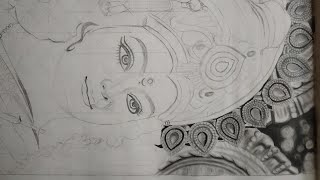 drawing of durga maa | how to draw Durga maa | realistic drawing (part 3) shading video