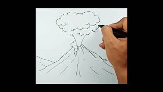 How to draw Volcano #shorts