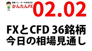 【ゴゴジャン用】かんたんFX：2月2日FXとCFD今日の相場見通し