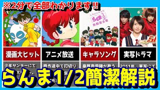 【らんま1/2】神作品を2分で徹底解説‼マンガやアニメなど、らんま1/2というコンテンツの解説動画です。