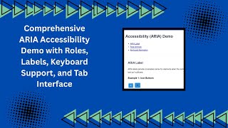 Mastering Web Accessibility with ARIA | Step-by-Step ARIA Demo for Developers ♿🌐