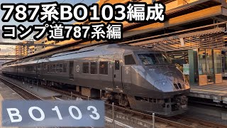 【コンプリートへの道787系編】JR九州787系BO103編成(大分車)特急にちりん号 大分駅到着/発車シーン