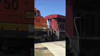 Here’s CP Train 119 Rolling Through Alliston Ontario With BNSF 4750 Trailing Second