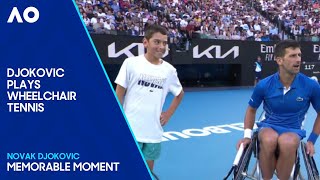 Novak Djokovic Plays Wheelchair Tennis with Mini Novak! | Australian Open 2024